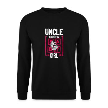 Oncle pense que c’est une fille Genre Révéler drôle bébé - Sweat-shirt Unisexe - noir - Devant - Alina (178cm) & Michal (187cm)