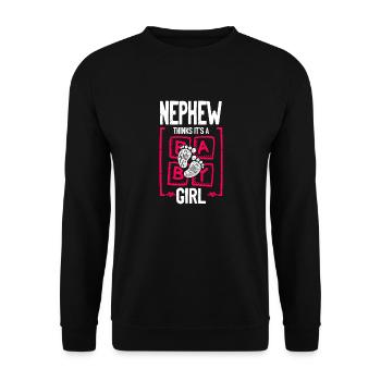 Nephew pense que c’est une fille Genre Révéler Drôle - Sweat-shirt Unisexe - noir - Devant - Alina (178cm) & Michal (187cm)