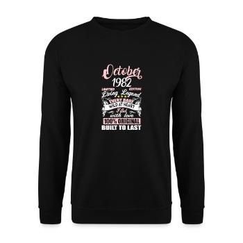 October 1982 - 40th birthday gift. Wife. - Unisex Sweatshirt - black - Front - Alina (178cm) & Michal (187cm)