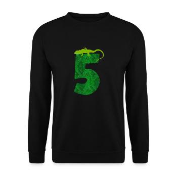 5th Birthday Lizard 5 Reptile Theme Party Five J - Unisex Sweatshirt - black - Front - Alina (178cm) & Michal (187cm)