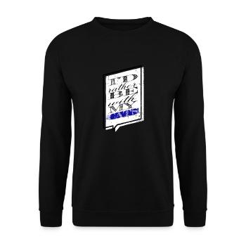 Cute Animal Love Joke Cat Long Sleeve Shirts - Unisex Sweatshirt - black - Front - Alina (178cm) & Michal (187cm)