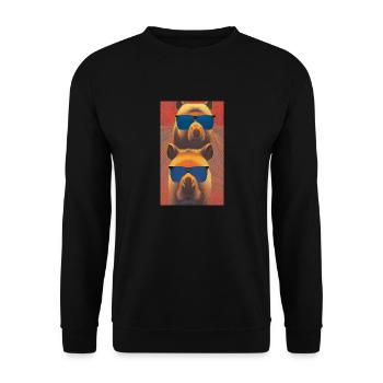 Cool Alpacas Portrait of Alpacas with sunglasses - Unisex Sweatshirt - black - Front - Alina (178cm) & Michal (187cm)