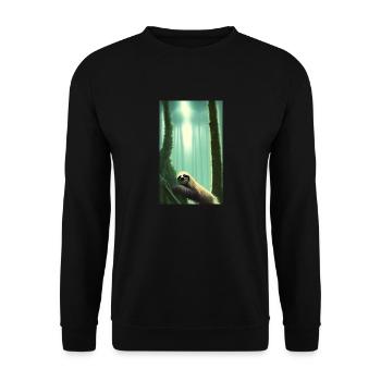Cool Comic Portrait of a Sloth with sunglasses - Unisex Sweatshirt - black - Front - Alina (178cm) & Michal (187cm)
