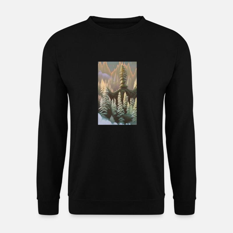 Fantasie-Winterlandschaft Schnee - Unisex Pullover - Schwarz