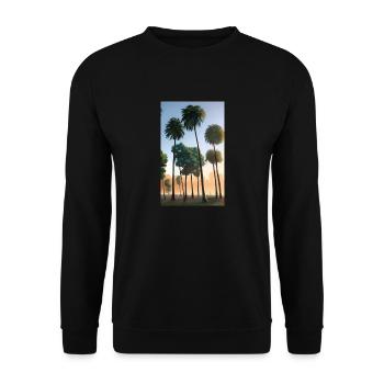 Paysage de palmiers de plage de Los Angeles - Sweat-shirt Unisexe - noir - Devant - Alina (178cm) & Michal (187cm)