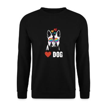 love dog - Unisex Sweatshirt - black - Front - Alina (178cm) & Michal (187cm)