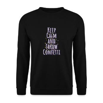 Conettis, Calme, Calme, Célébration, Prudent - Sweat-shirt Unisexe - noir - Devant - Alina (178cm) & Michal (187cm)