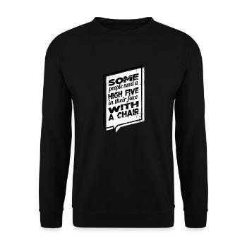 Idée cadeau Idée Cadeau Geek Heureux Dictons - Sweat-shirt Unisexe - noir - Devant - Alina (178cm) & Michal (187cm)