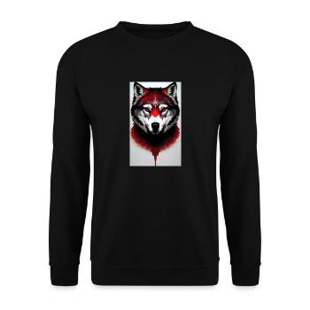 Roter Wolf - Unisex Pullover - Schwarz - Vorne - Alina (178cm) & Michal (187cm)