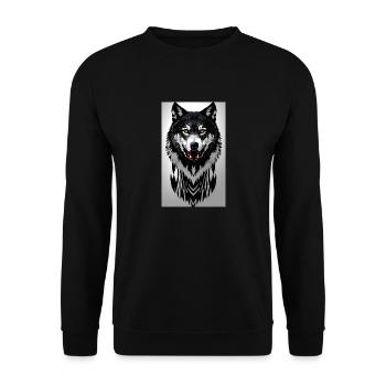 Wolf - Unisex Sweatshirt - black - Front - Alina (178cm) & Michal (187cm)