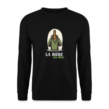 Das Bier... Meine Mutter - Unisex Pullover - Schwarz - Vorne - Alina (178cm) & Michal (187cm)
