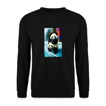 Panda vous regarde - Sweat-shirt Unisexe - noir - Devant - Alina (178cm) & Michal (187cm)