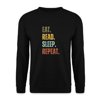 EAT READ SLEEP REPEAT - Unisex Sweatshirt - black - Front - Alina (178cm) & Michal (187cm)