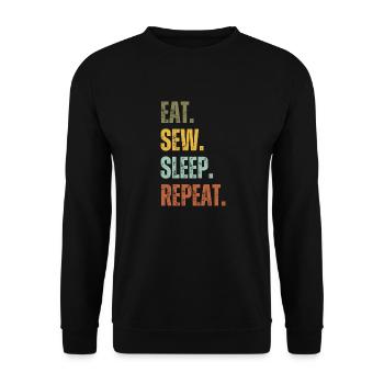 EAT SEW SLEEP REPEAT - Unisex Sweatshirt - black - Front - Alina (178cm) & Michal (187cm)