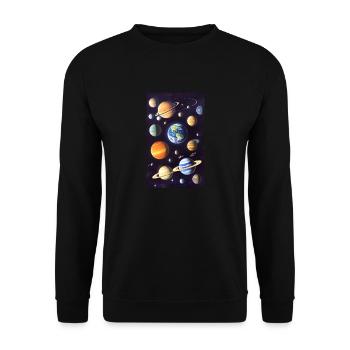Space 01 - Unisex Sweatshirt - black - Front - Alina (178cm) & Michal (187cm)