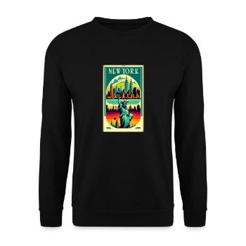 New York Vintage Poster - Unisex Sweatshirt - black - Front - Alina (178cm) & Michal (187cm)