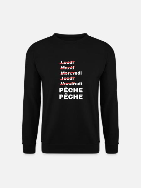 week-end pêche - Sweat-shirt Unisexe - noir