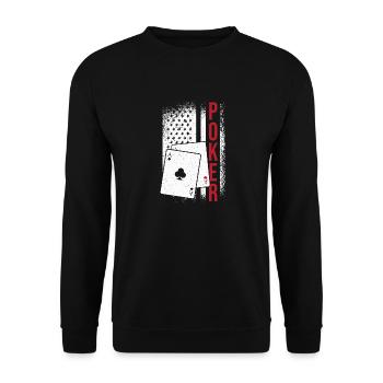 American Flag Cardgame Bluffing Aces Spades Poker - Unisex Sweatshirt - black - Front - Alina (178cm) & Michal (187cm)