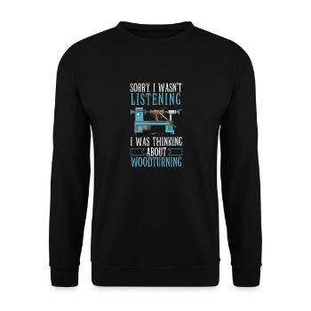 Turning Wood Lathe Lathe - Unisex Sweatshirt - black - Front - Alina (178cm) & Michal (187cm)