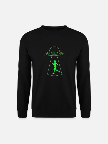 Ufo und Joggerin - Unisex Pullover - Schwarz
