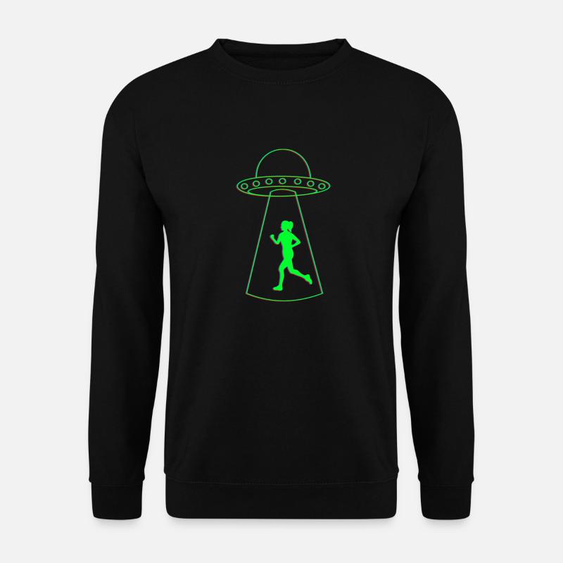 Ufo und Joggerin - Unisex Pullover - Schwarz