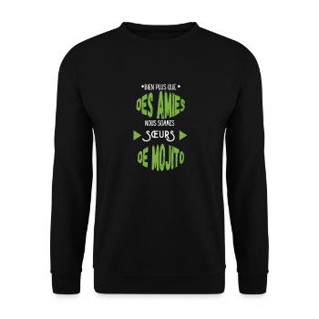 Sœur de mijito - Sweat-shirt Unisexe - noir - Devant - Alina (178cm) & Michal (187cm)