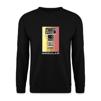 Synthesizer Synth Keyboard Elektronische Musiker - Unisex Pullover - Schwarz - Vorne - Alina (178cm) & Michal (187cm)