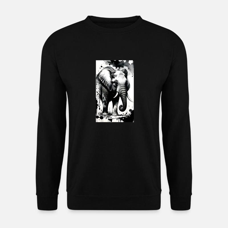 Eleganter Elefantenstolz - Unisex Pullover - Schwarz