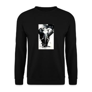 Elephant Power: Élevez votre style avec grandeur - Sweat-shirt Unisexe - noir - Devant - Alina (178cm) & Michal (187cm)