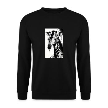 Giraffe: Sanfte Riesen - Unisex Pullover - Schwarz - Vorne - Alina (178cm) & Michal (187cm)