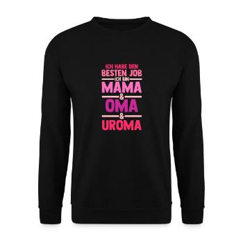 Mutter Mama Oma Uroma - Unisex Pullover - Schwarz - Vorne - Alina (178cm) & Michal (187cm)