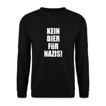 Kein bier für nazis - Unisex Pullover - Schwarz - Vorne - Alina (178cm) & Michal (187cm)