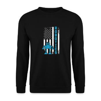 Robotique Drapeau Américain USA Droid Builder 4ème De Ju - Sweat-shirt Unisexe - noir - Devant - Alina (178cm) & Michal (187cm)