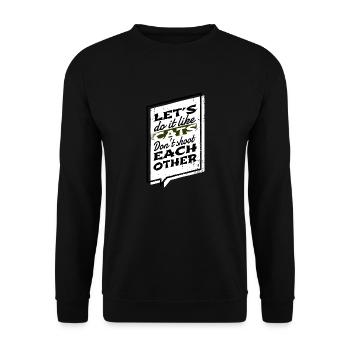 bday disarmament 1960s peace movement bird happy - Unisex Pullover - Schwarz - Vorne - Alina (178cm) & Michal (187cm)