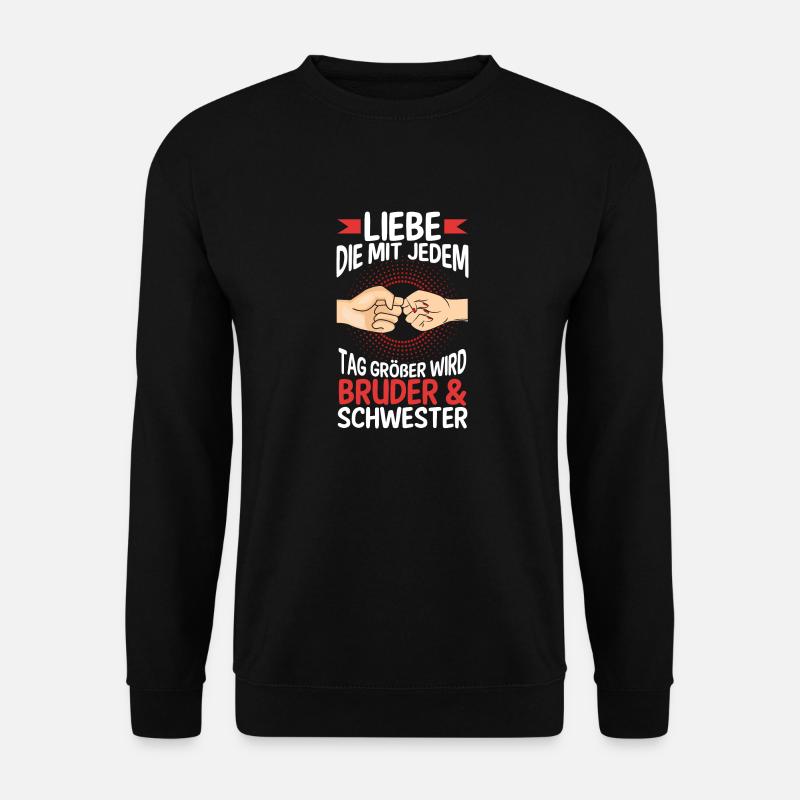 Geschwister Bruder und Schwester - Unisex Pullover - Schwarz