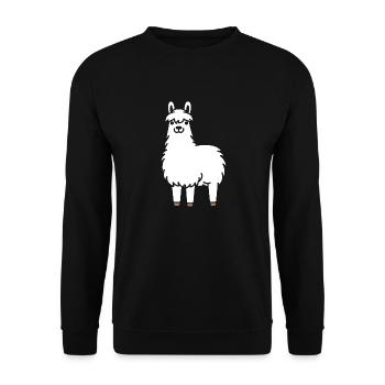 lama - Sweat-shirt Unisexe - noir - Devant - Alina (178cm) & Michal (187cm)