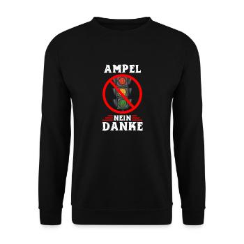 Ampel #Rücktritt der Regierung - Unisex Pullover - Schwarz - Vorne - Alina (178cm) & Michal (187cm)