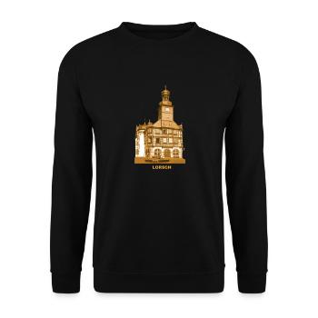Lorsch Rathaus Kloster Bergstraße Hessen - Unisex Pullover - Schwarz - Vorne - Alina (178cm) & Michal (187cm)