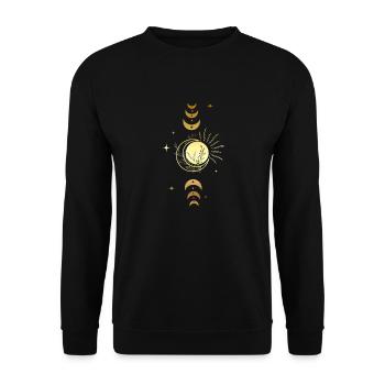 Lune et étoile magique doré - Sweat-shirt Unisexe - noir - Devant - Alina (178cm) & Michal (187cm)