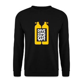 Dive Long Dive Safe - Diving Expert Scuba Diving - Unisex Pullover - Schwarz - Vorne - Alina (178cm) & Michal (187cm)
