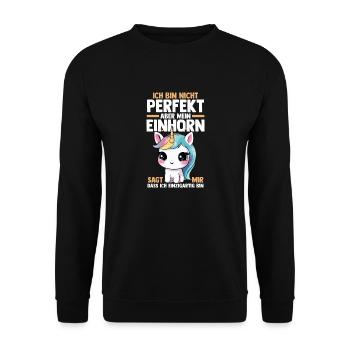 Licorne - Sweat-shirt Unisexe - noir - Devant - Alina (178cm) & Michal (187cm)
