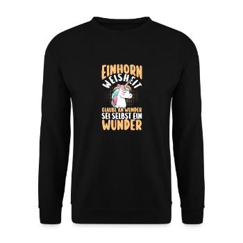 Licorne - Sweat-shirt Unisexe - noir - Devant - Alina (178cm) & Michal (187cm)