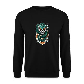 serpent squelette et tatouage - Sweat-shirt Unisexe - noir - Devant - Alina (178cm) & Michal (187cm)