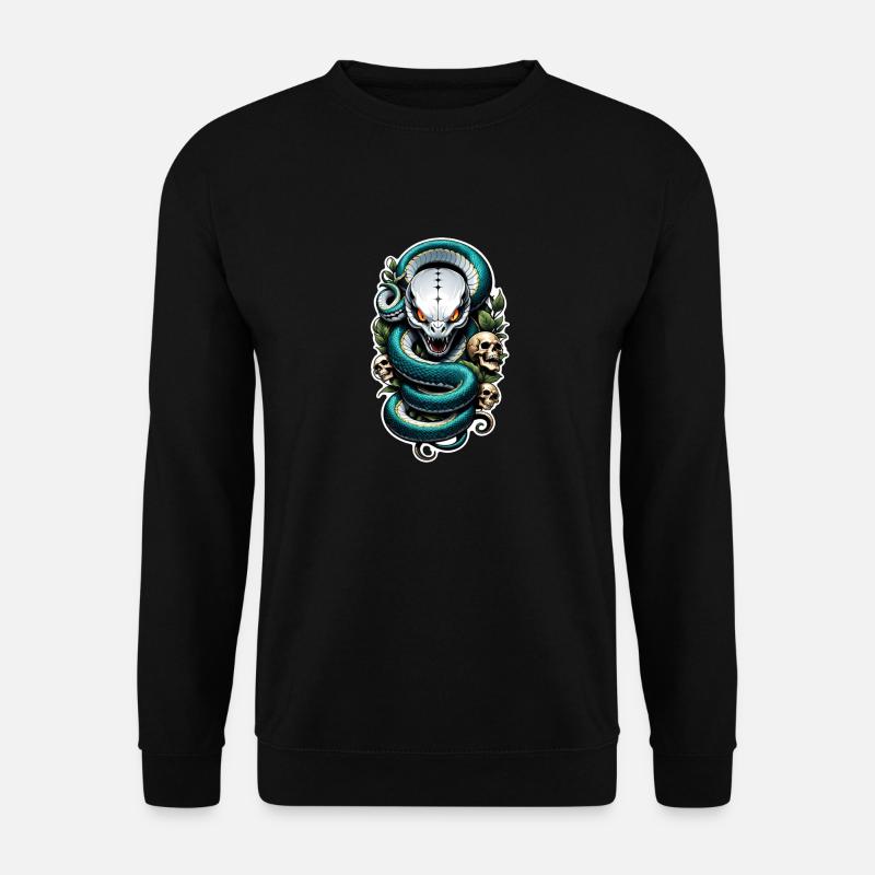 Schlangenskelett und Tattoo - Unisex Pullover - Schwarz