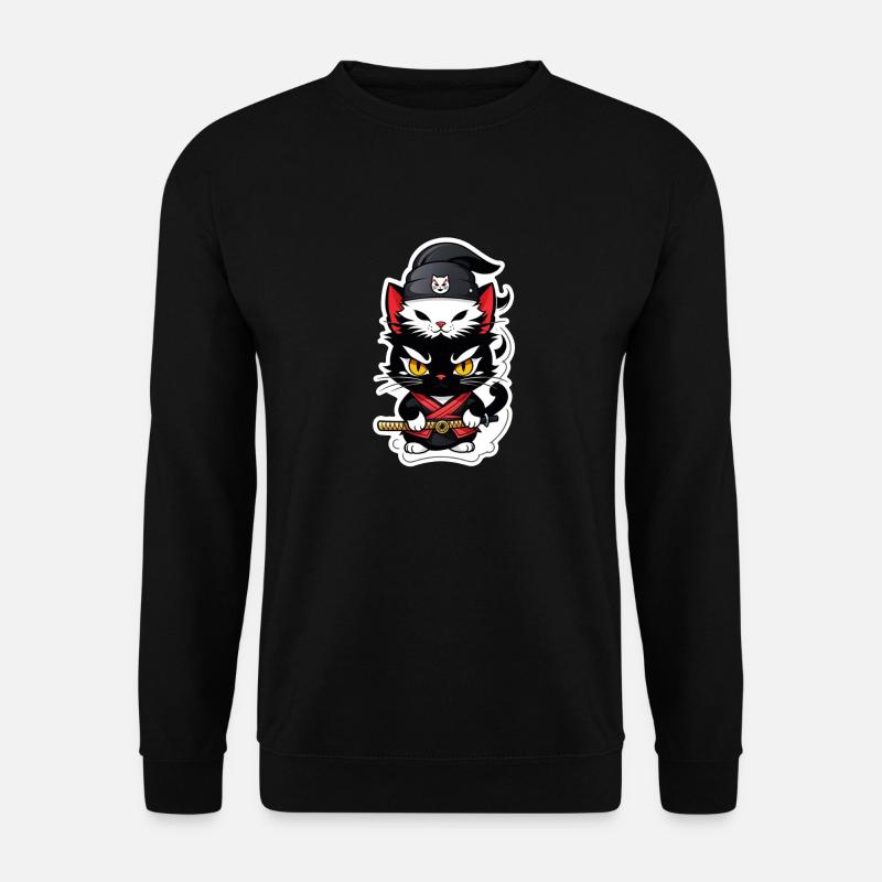 chat ninja - chaton samourai - Sweat-shirt Unisexe - noir
