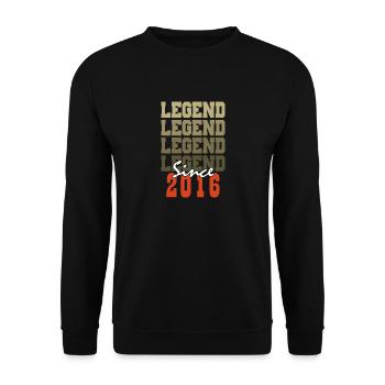 Cadeau 8e Anniversaire Vintage Né un mois de 2016 - Sweat-shirt Unisexe - noir - Devant - Alina (178cm) & Michal (187cm)