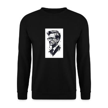 Abstract man - Unisex Sweatshirt - black - Front - Alina (178cm) & Michal (187cm)