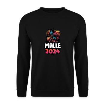Malle 2024 Urlaub Reise Bunt - Unisex Pullover - Schwarz - Vorne - Alina (178cm) & Michal (187cm)