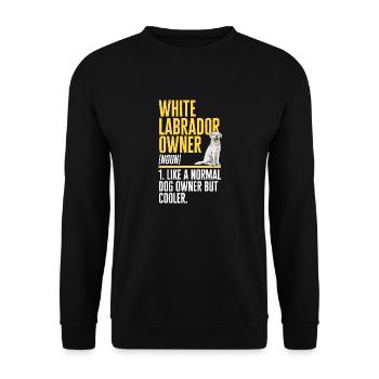 Labrador Retriever blanc Labrador Labrador blanc - Sweat-shirt Unisexe - noir - Devant - Alina (178cm) & Michal (187cm)