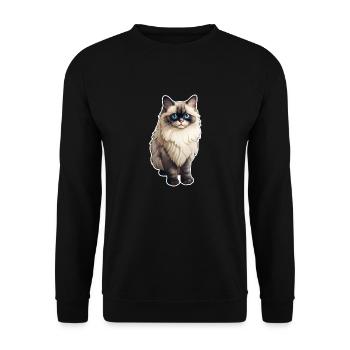 Ragdoll Cat - Unisex Sweatshirt - black - Front - Alina (178cm) & Michal (187cm)